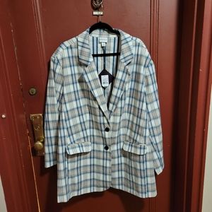 AVA & VIV WOMEN'S JACKET PLAID SIZE 3X